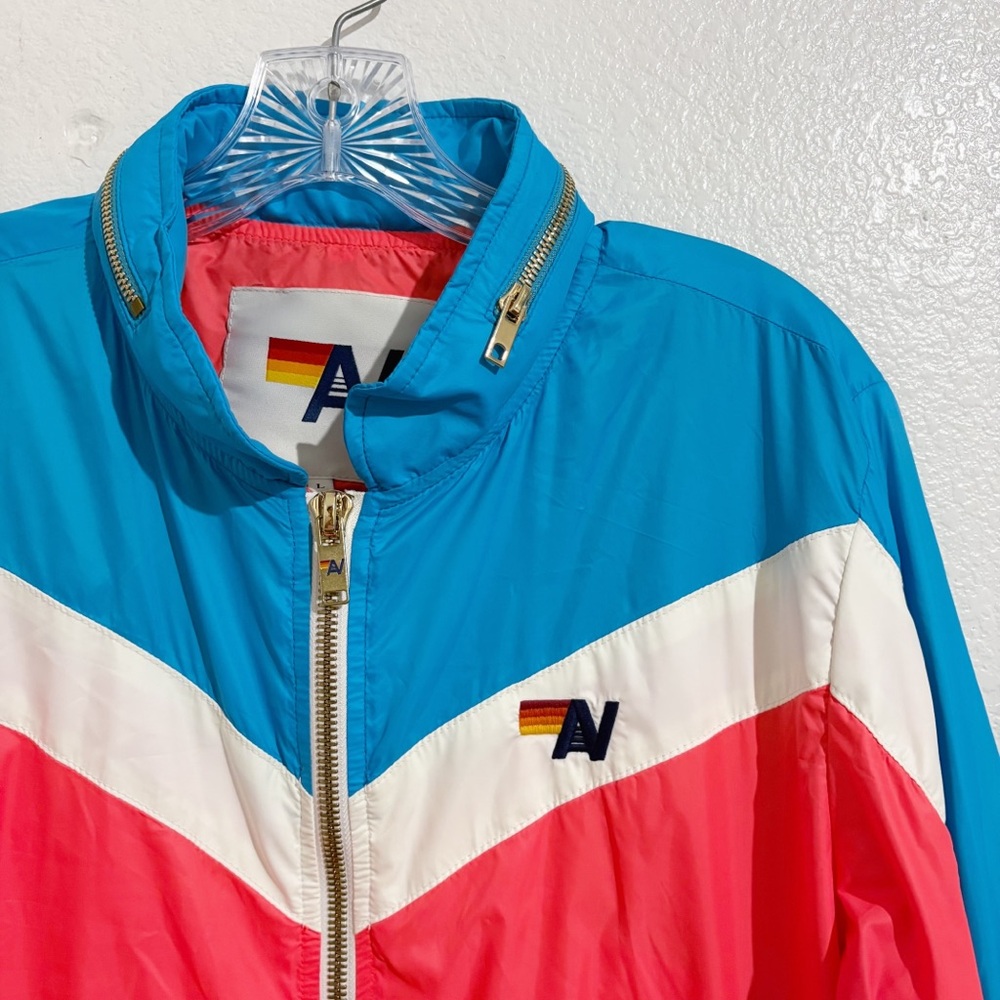 Aviator Nation Windbreaker Jacket in Neon Coral - Picture 6 of 10